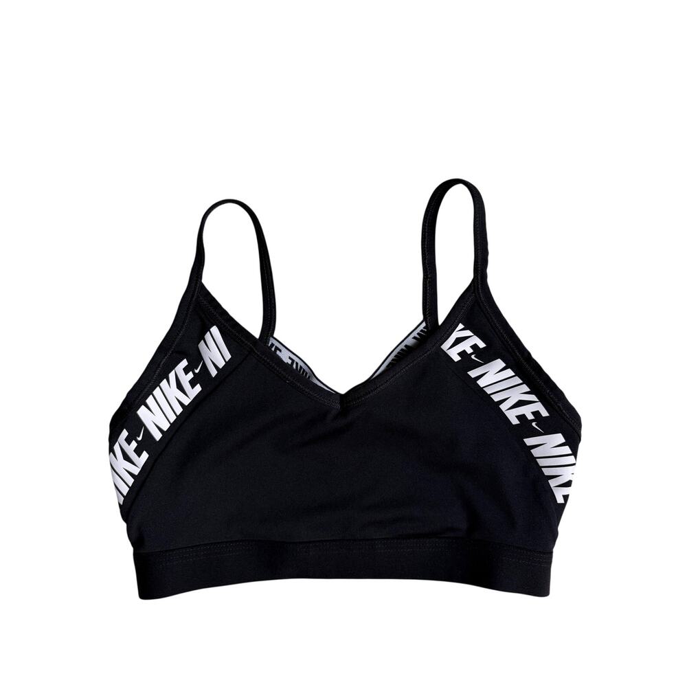 Nike Indy Logo Dri-Fit Sports Bra (Black) - Medium